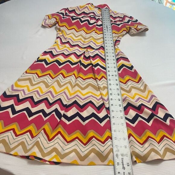 Diane Von Furstenberg DVF Women’s MONIR Silk Dress Chevron Zip Zag 2 NO BELT! - Picture 6 of 6